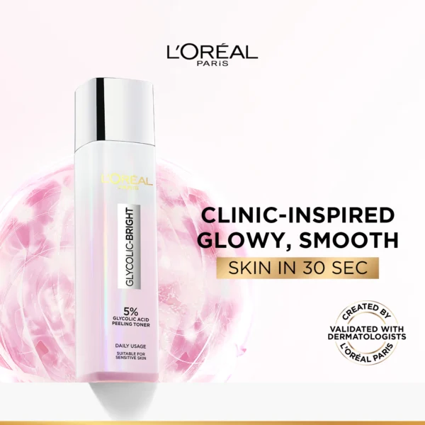 L’Oréal Paris 5% Glycolic Acid Peeling Toner for Instant Glowing Skin - Image 2