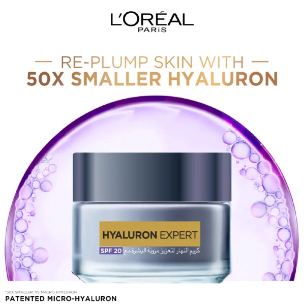 L'Oreal Hyaluron Expert Moisturiser and Anti-Aging Day Cream with Hyaluronic Acid - Image 2
