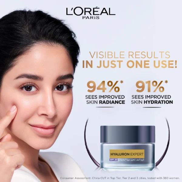L'Oreal Hyaluron Expert Moisturiser and Anti-Aging Day Cream with Hyaluronic Acid - Image 3